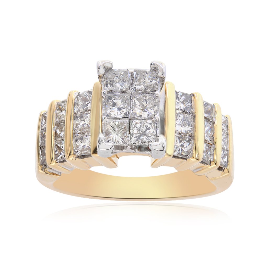 150 Carat Diamond Square Cluster Ring 2518$